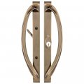 Rockwell Security Modena Contemporary Sliding Door Center Keylock Handle Set In Antique Brass Fits 3-15 16 Inch Ctc Screw Holes 