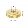 Uxcell Knurled Thumb Nuts 6pcs M6 X D20mm H5mm Brass Flat Head Through Hole With Collar Round Knobs Fasteners For 3d Printer