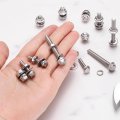M4 X 20mm Phillips Flanged Hex Head Bolts 40pcs 304 Stainless Steel Flange Hexagon Screws With Nuts Flat Lock Washers Fully