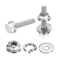 M4 X 20mm Phillips Flanged Hex Head Bolts 40pcs 304 Stainless Steel Flange Hexagon Screws With Nuts Flat Lock Washers Fully 