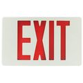 Led Exit Sign White Thermoplastic Red Letters 120 277 Volt And Battery Backup Exitronix Vex-u-bp-wb-wh 