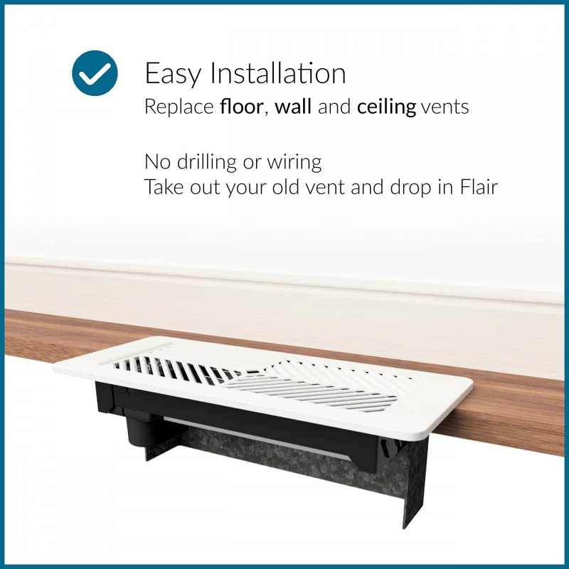 Flair Smart Vent 6x10 White Ac Cover For Floors Walls And Ceilings Requires Puck To Operate Thermostats Voice Assistants