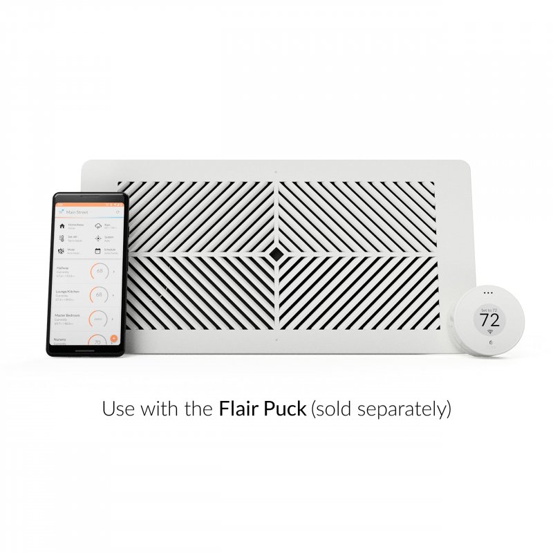 Flair Smart Vent 6x10 White Ac Cover For Floors Walls And Ceilings Requires Puck To Operate Thermostats Voice Assistants