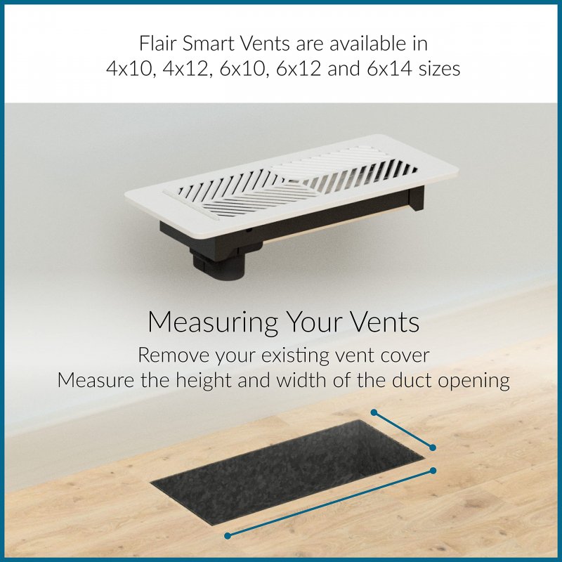 Flair Smart Vent 6x10 White Ac Cover For Floors Walls And Ceilings Requires Puck To Operate Thermostats Voice Assistants