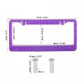X Autohaux Front Rear Bling Rhinestone License Plate Frame Bracket Stainless Steel Dark Purple With Screw For Car Vehicle Truck