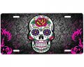 Onestopairbrushshop Sugar Skull License Plate 
