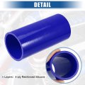 Uxcell 2 5 Id 6 Length 4-ply Reinforced High Temp Straight Coupler Silicone Reducer Hose Blue For Car Intercooler Intake Piping