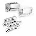 S Sizver Chrome Front Fog Light 4dr Handle With Smart Key Cutout Covers For 2015-2017 Ford F-150 
