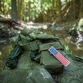Usa Flag Keychain Tag With Key Ring Embroidered Polyester And Stainless Steel Edc For Motorcycles Scooters Cars 5 12 In 