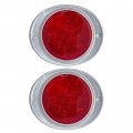 All Star Truck Parts Amber Red 3a Round Reflector With Aluminum Base Screw On 2 Holes For Trucks Towing Trailers Rvs And Buses 
