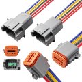 8 Pin Dt Connectors Waterproof 2 Kits Male And Female Wire Harness For Car Truck Boat 18 Awg 24cm 