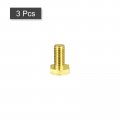 Uxcell Brass Hex Bolts M10x20mm 3pcs Fully Thread Grade 4 8 Solid Hexagon Head Bolt Machine Screws For Machinery
