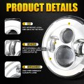 Dot Approved 7inch Chrome Led Headlight Compatible With Haley Motorcycle Tour Fld Softail Heritage Street Glide Road King