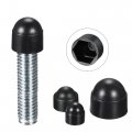 Uxcell Plastic Dome Bolt Nut Protection Cap Covers M12 19mm Hex Screw Cover Black 50pcs