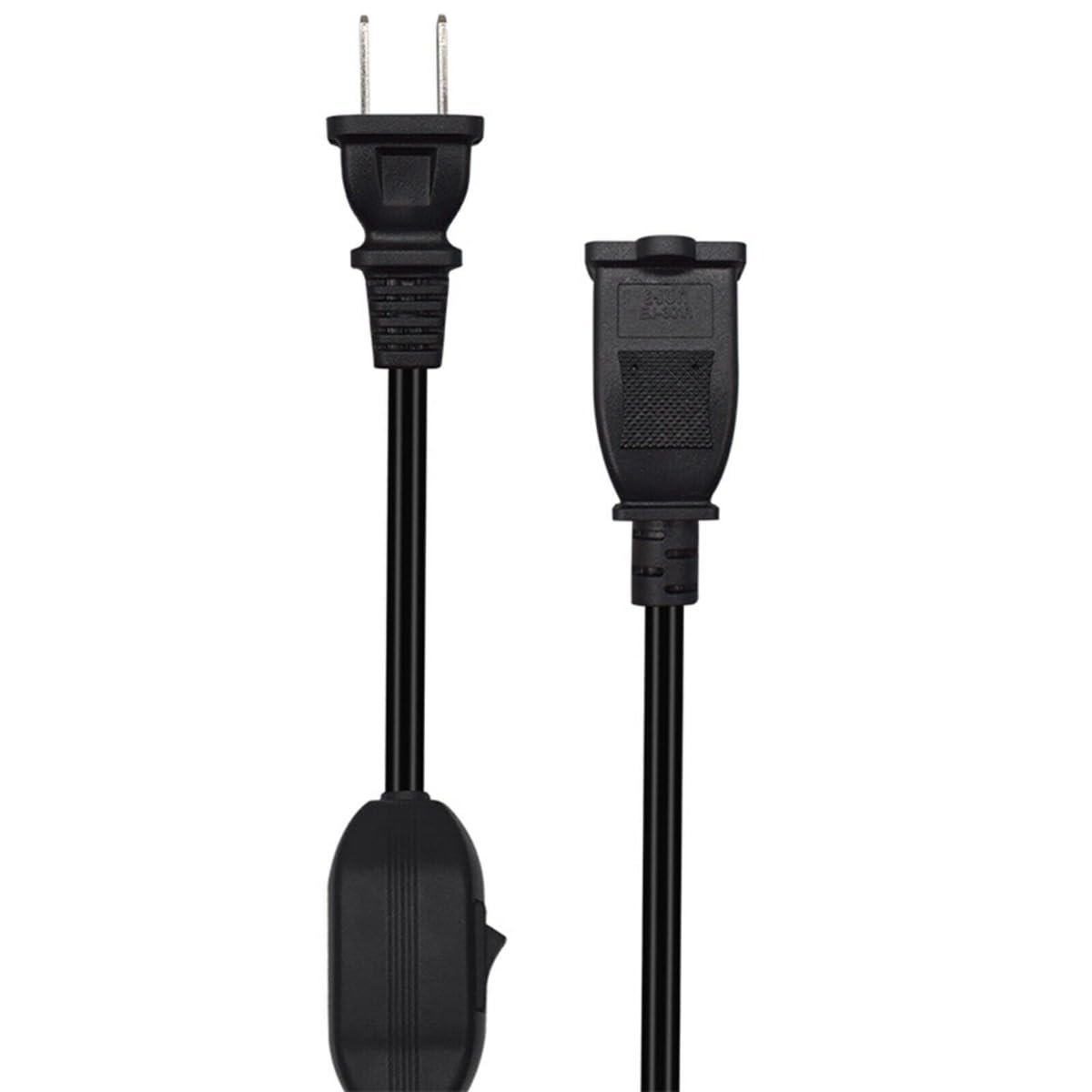 2 Prong Polarized Extension Cord With On Off Switch 1 Ft Power Cable For Chargers And Desk Lights 16awg Pure Copper Conductor