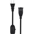 2 Prong Polarized Extension Cord With On Off Switch 1 Ft Power Cable For Chargers And Desk Lights 16awg Pure Copper Conductor