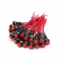 20pcs Red Round Head 2-wires Momentary Push Button Switch For Car 