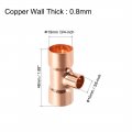 Uxcell 3 4-inch X 8-inch Copper Reducing Tee Pressure Pipe Fitting Conector For Plumbing Supply And Refrigeration 2pcs