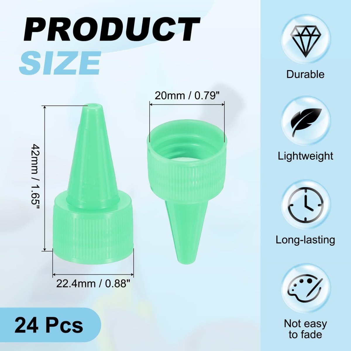 24 Pcs Snip Tip Applicator 0 79 Extra Tips Caps For Glue Replacement Plastic Adhesive Nozzle And Precision Bottle Tubes