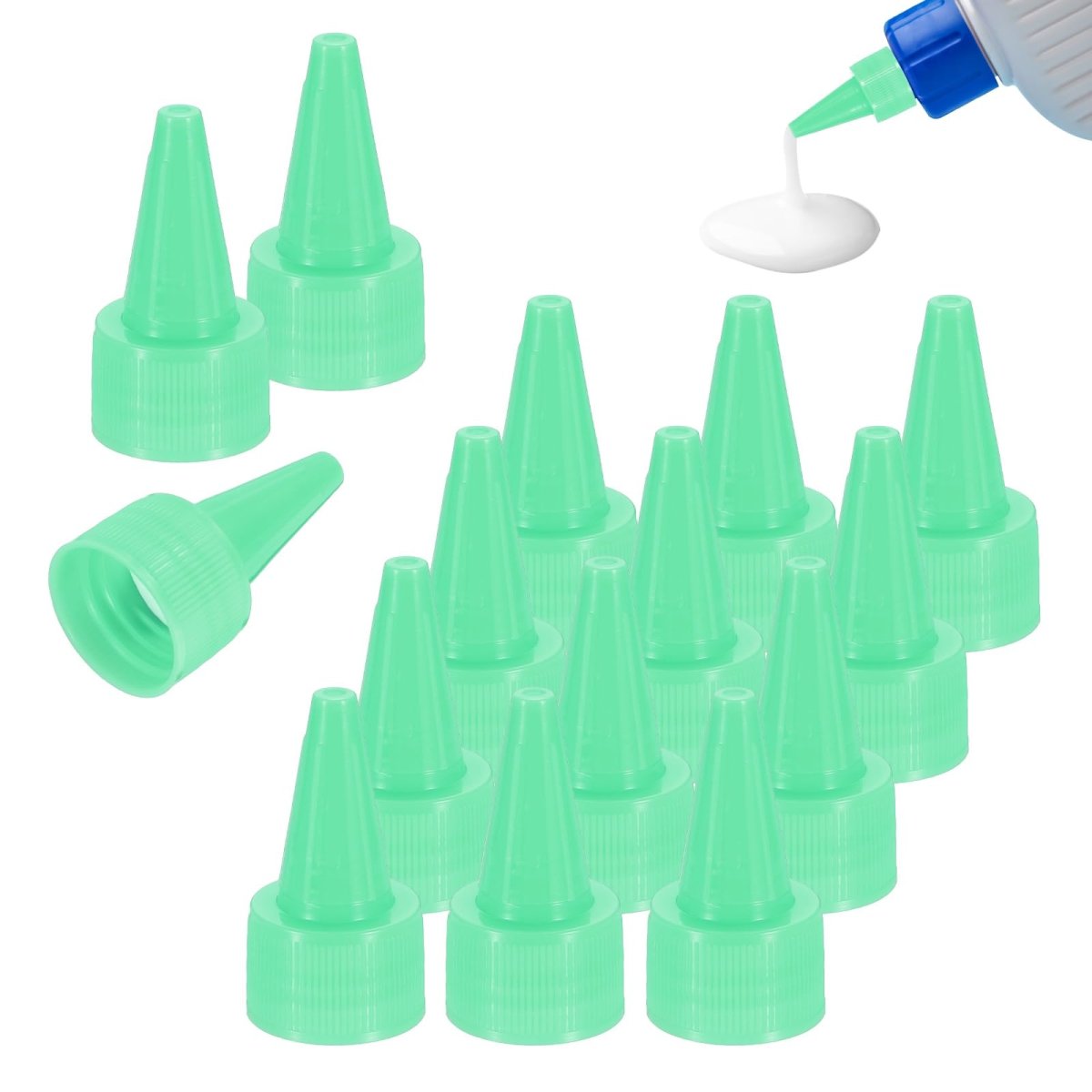 24 Pcs Snip Tip Applicator 0 79 Extra Tips Caps For Glue Replacement Plastic Adhesive Nozzle And Precision Bottle Tubes