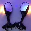 Httmt Mt085a- Blue Led Integrated Turn Signal Mirror Compatible With Triumph Daytona 600 650 Tt600 New