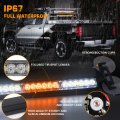 Xridonsen 35 Inch Traffic Advisor Light Bar 48 Led Strobe Lights Amber White Emergency Safety Warning Front Rear Window W