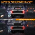 Xridonsen 35 Inch Traffic Advisor Light Bar 48 Led Strobe Lights Amber White Emergency Safety Warning Front Rear Window W