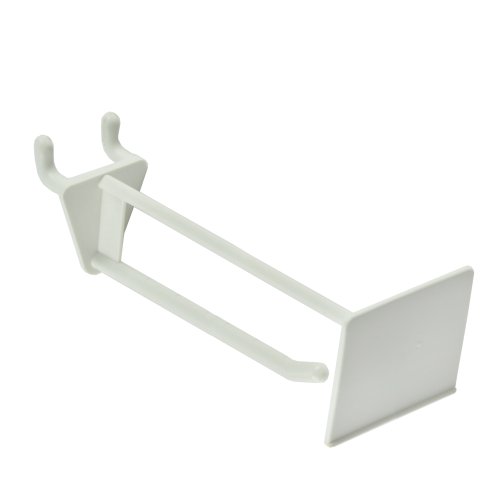 Azar 800014-wht 4-inch Glass-filled Nylon Pegboard Scan Hook White 50-pack
