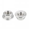 Uxcell M12 Serrated Flange Hex Lock Nuts 201 Stainless Steel 5 Pcs