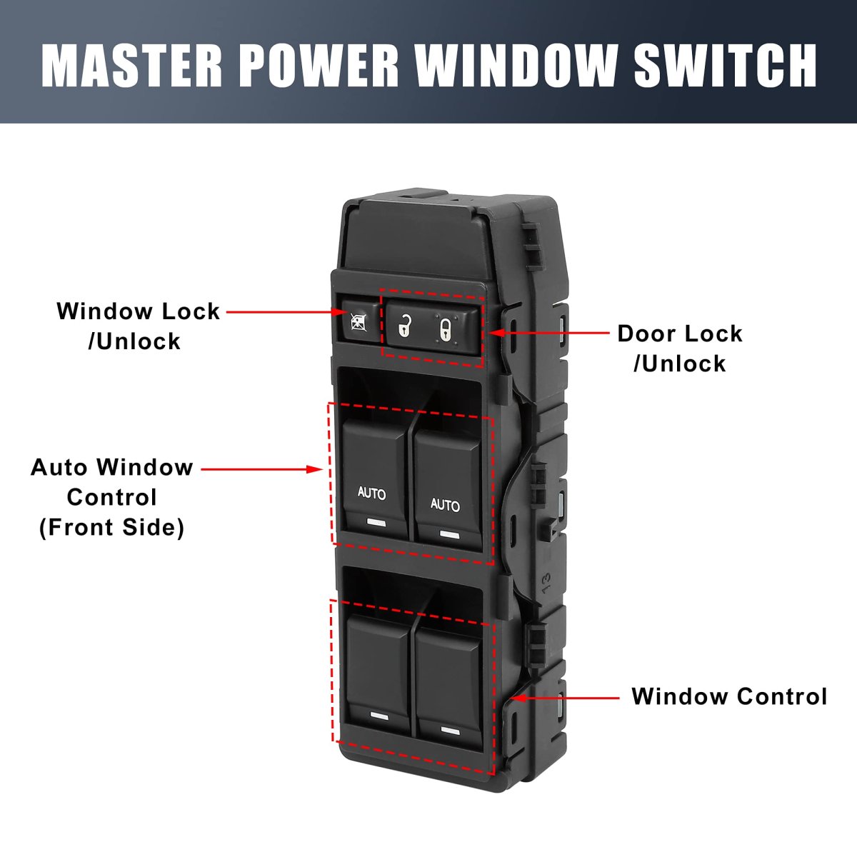 Master Driver Side Power Window Switch 04602781aa Replacement For Jeep Dodge Chrysler