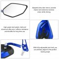 Wide Angle Side Mirrors Motorcycle Mirror 1 Pair Of 8mm 10mm Universal Scooter Aluminum Flame Pattern Rear View Blue