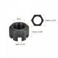 Uxcell M12x1 25mm Hexagon Slotted Nut Grade 4 8 Carbon Steel Hex Castle Nuts Black 20pcs