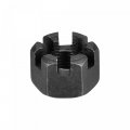 Uxcell M12x1 25mm Hexagon Slotted Nut Grade 4 8 Carbon Steel Hex Castle Nuts Black 20pcs