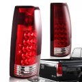 1988 To 1998 Chevy Gmc C10 Truck Rear Tail Lights Chrome Housing Red Lens Altezza Style Waterproof Assembly Part Number 