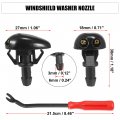 X Autohaux 3pcs Front Windshield Wiper Washer Nozzle Spray Jet Kit 28931-3s500 For Nissan Frontier 1998-2004 Xterra 2000-2004