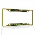 Fastasticdeals Metal Insert License Plate Frame Angry Tyrannosaurus Dino Weatherproof Car Accessories Gold 4 Holes Solid 