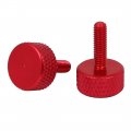 Uxcell Computer Graphics Card M3 5x12mm Flat Head Knurled Thumb Screws Wine Red 4pcs