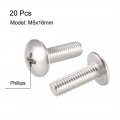 Uxcell Machine Screws M5x16mm Phillips Screw 304 Stainless Steel Fasteners Bolts 20pcs