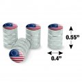 Betsy Ross 1776 American Flag Tire Rim Wheel Aluminum Valve Stem Caps