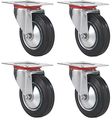 Online Best Service 3 Swivel Caster Wheels Rubber Base With Top Plate Bearing Heavy Duty Pack Of 4 