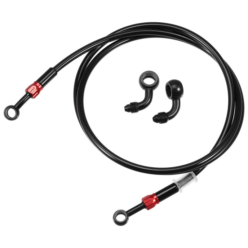 Brake Hose An3 28 90 Degree M10 Motorcycle Hydraulic Line Oil Pipe Fitting For Atv Motocross Racing Bike 160cm Black 1set