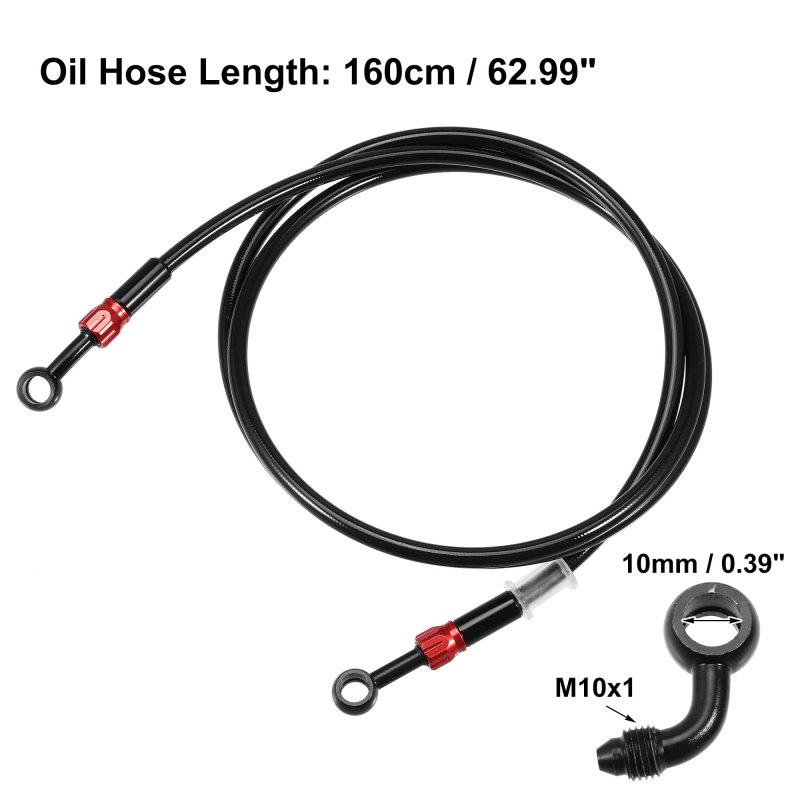 Brake Hose An3 28 90 Degree M10 Motorcycle Hydraulic Line Oil Pipe Fitting For Atv Motocross Racing Bike 160cm Black 1set