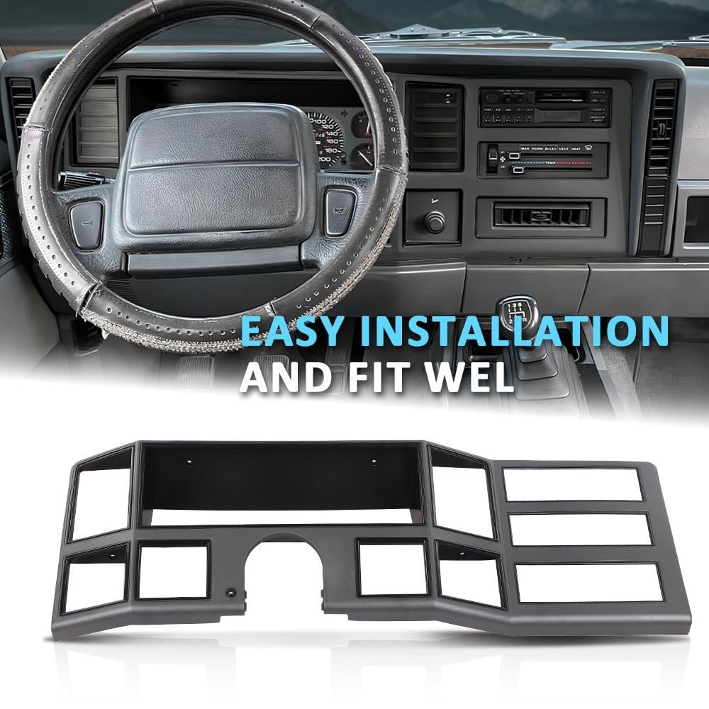Dash Bezel Radio Surround Trim Insert W Hole For Jeep Cherokee Xj 1984 1985 1986 1987 1988 1989 1990 1991 1992 1993 1994 1995