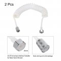 Uxcell 2pcs Spring Flexible Shower Hose 3meter 118inch Telescopic With Copper Zinc Interface Nut For Toilet Faucet White