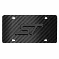 Ipick Image Made For Ford Focus St 3d Dark Gray Logo On Black Carbon Fiber Pattern Stainless Steel License Plate