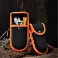 Teamwill 2pcs Oxford Cloth Folding Knife Sheath Case Hard Box For 5 Pocket Tools Black Orange Cover 