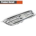 Front Bumper Grille Upper Silvery Grey With Chrome Molding Frame Mesh Replacement For Taurus 2010 2011 2012