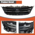 Front Bumper Grille Upper Silvery Grey With Chrome Molding Frame Mesh Replacement For Taurus 2010 2011 2012