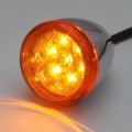 Httmt- Front Amber Running Brake Turn Signal Chrome Indicator Light Compatible With H-d Xl 883 1200 92-17 P N Mt224-018f-cd
