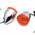Httmt- Front Amber Running Brake Turn Signal Chrome Indicator Light Compatible With H-d Xl 883 1200 92-17 P N Mt224-018f-cd